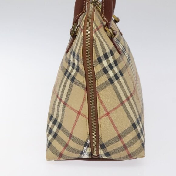 BURBERRY Nova Check Hand Bag PVC Beige Auth 115924 - Picture 5 of 16